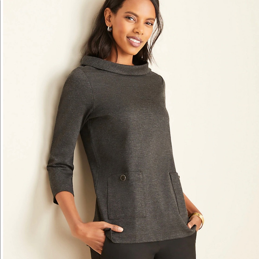Melange Roll Neck Top